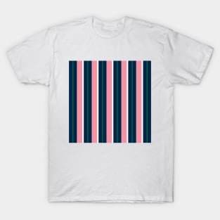 Navy, Pink, Green, White Preppy Stripes T-Shirt